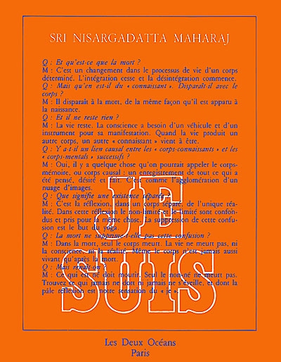 Je suis - NISARGADATTA