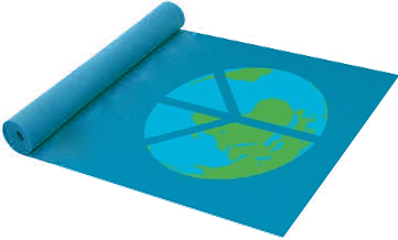 Tapis yoga bleu + symbole peace on earth - ACCESSOIRE