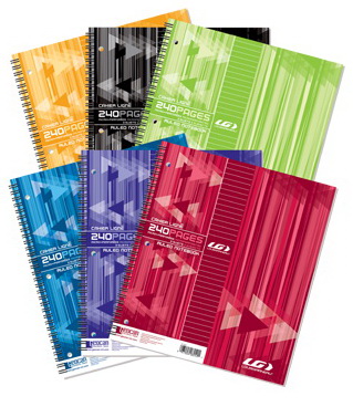 Cahier spirale ligné LG 3 sujets 240p 6AS