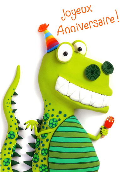 Carte joyeux anniversaire dinosaure - Anniversaire Enfant