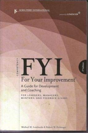 FYI For Your Improvment 5th ed. english - MICHAEL M LOMBARDO - ROBERT W EICHINGER