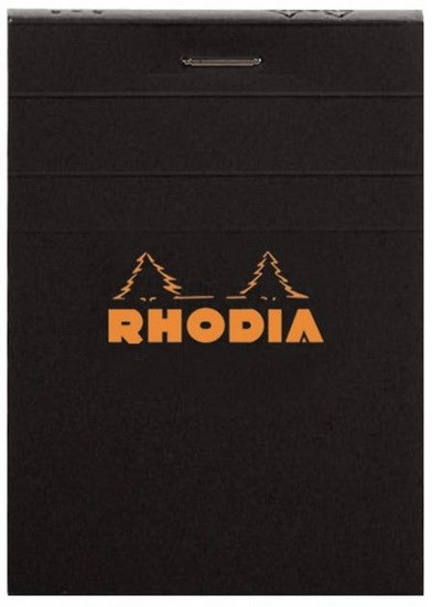 Bloc agrafé Rhodia #11 ligné 7.4x10.5cm 80 feuilles Noir