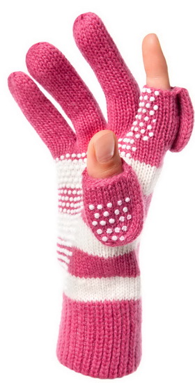 Freehands Wool/Acrylic Knit Stripes, Fus - ACCESSOIRE