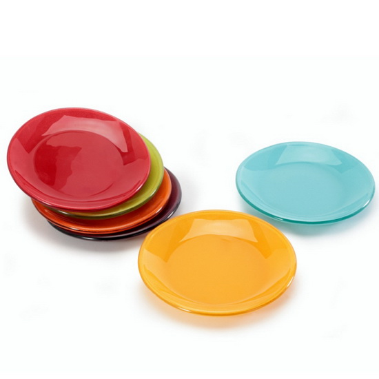 Ens. 6 assiettes dégust. verre AS - 