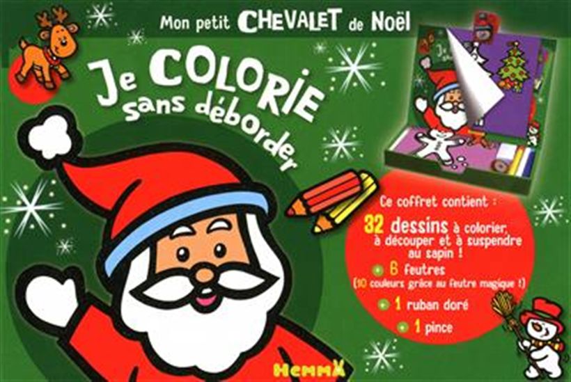 Je colorie sans... : chevalet de Noêl - COLLECTIF
