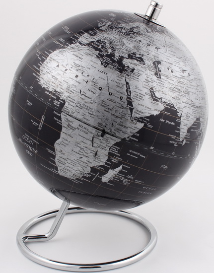 Globe terrestre PM noir 17x25cm - 