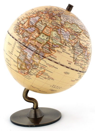 Globe antique 13cm socle cuivre - 
