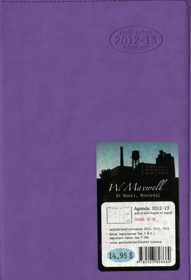 Agenda 12/13 Gama mauve 1s/2p 6x9 - 
