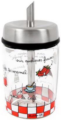 Sucrier bec verseur Quadrillage rouge - 