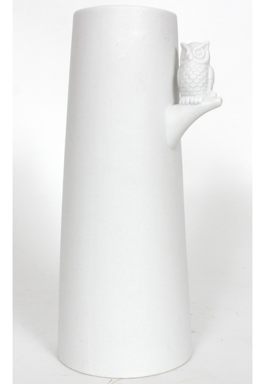 Vase Hibou blanc 5x10&#39;&#39; - 