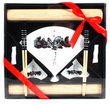 Ensemble Sushi pour deux Éventails 8 pcs - CSTICK DHES 2 PERS SUSHI GIFTSET PLATE