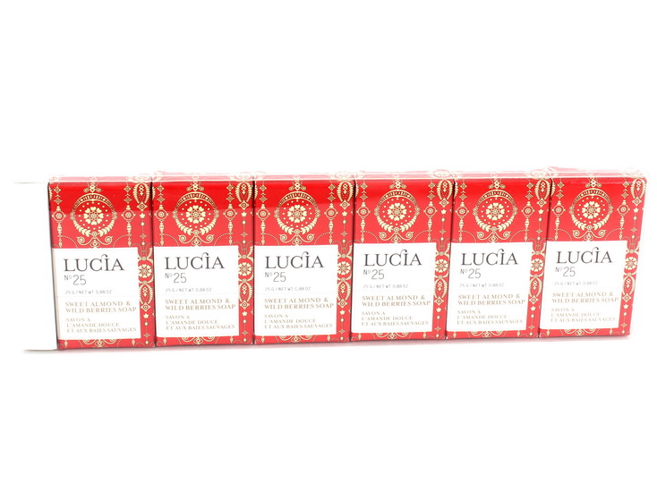 Boîte 6 savons Lucia Amandes/baies sauvages - 