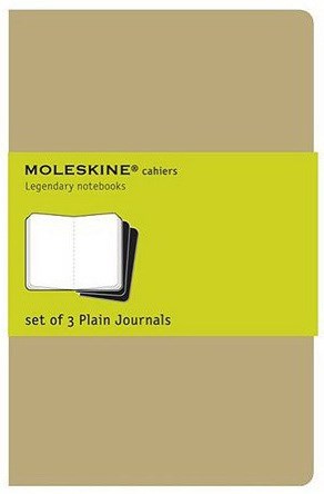 Ens. 3 Cahiers carton pages blanches Large kraft 80p