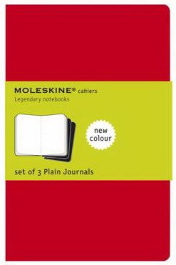 Ens. 3 Cahiers carton pages blanches Large Rouge 80p