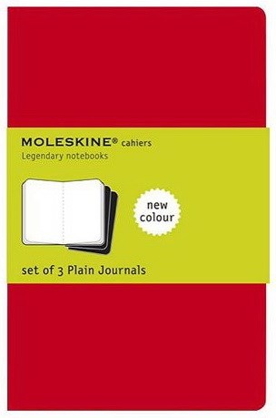 Ens. 3 Carnets carton pages blanches Poche Rouge 64p