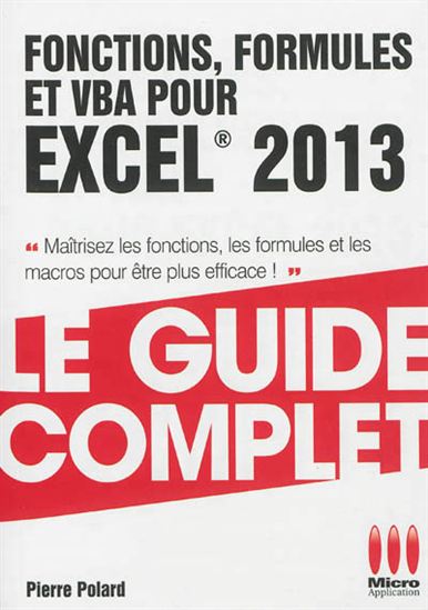 VBA pour Excel 2013 : fonctions et formules - COLLECTIF