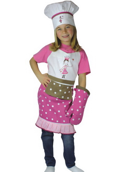 Tablier enfant Princesse avec toque et gant - 