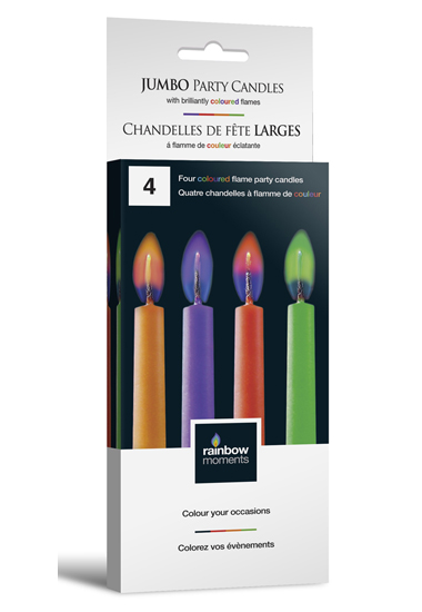 Chandelles jumbo flamme colorée Party