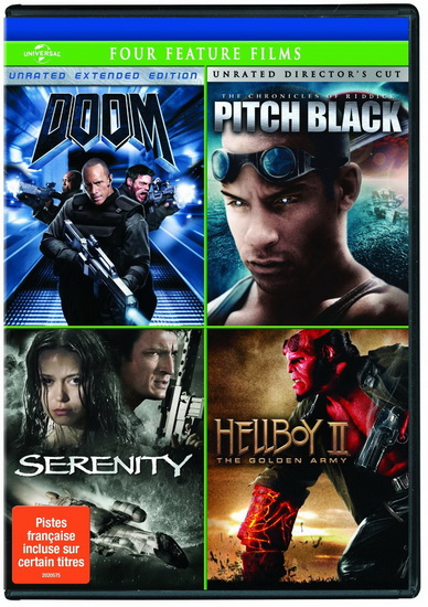 Doom / Pitch Black / Serenity / Hellboy II: The Golden Army Four Feature Films - DIVERS