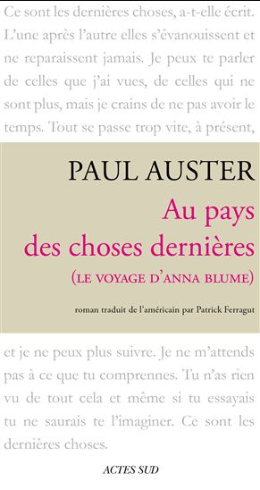 Le Voyage d&#39;Anna Blume - PAUL AUSTER