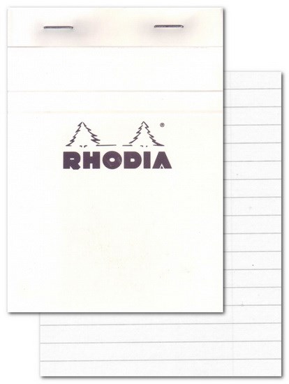 Bloc agrafé Rhodia #13 ligné 10.5x14.8cm 80 feuilles Blanc