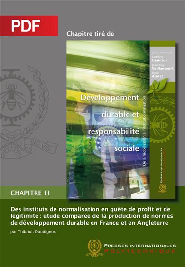 Des Instituts de normalisation en quête de profit et de légitimité (Des) - RENÉ AUDET - CORINNE GENDRON - VAILLANCOUR