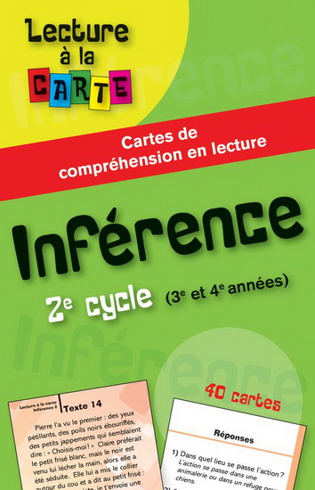 Inférence, 2e cycle : cartes de compréhension en lecture - COLLECTIF