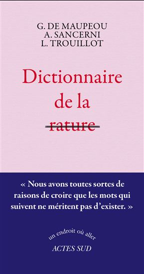 Dictionnaire de la rature - LYONEL TROUILLOT