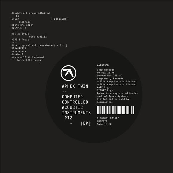 Computer Controlled Acoustic Instruments Pt2 (Vinyl) - APHEX TWIN