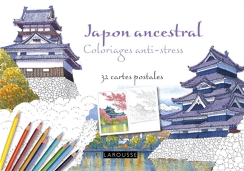 Japon ancestral : coloriages anti-stress : 32 cartes postales - COLLECTIF