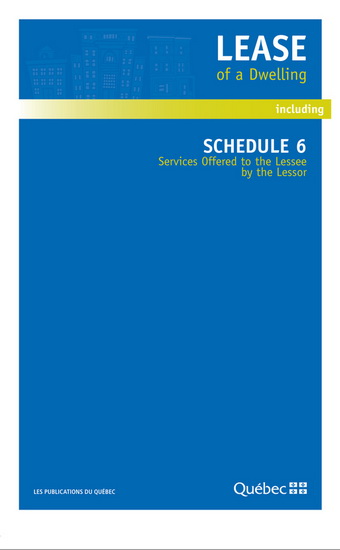 Lease of a dwelling including the schedule 6: Services offered to the lessee by the lessor - COLLECTIF