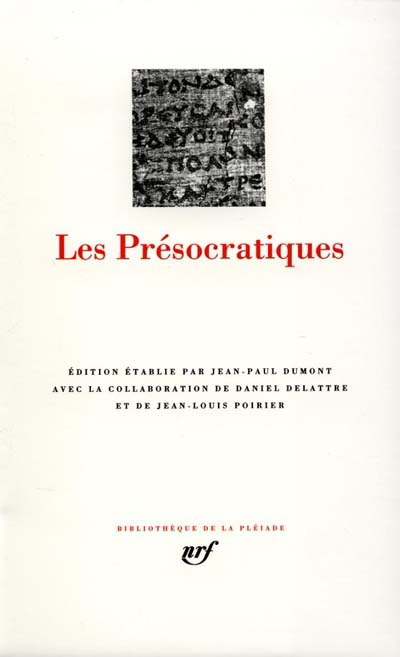 Les Présocratiques - COLLECTIF