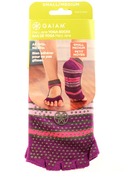 Bas yoga rayés mauve, rose, rouge, Petit-medium - ACCESSOIRE