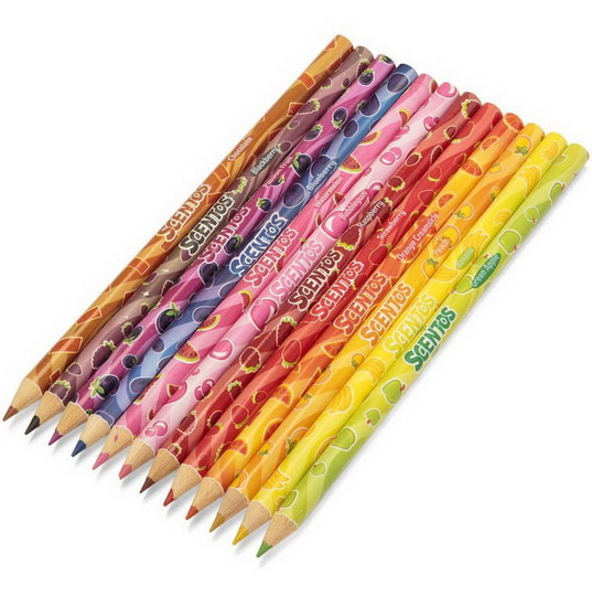 Ensemble 12 crayons de couleur parfumés Scentos
