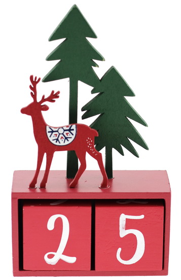 Calendrier Avent décompte avant Noël renne & sapin