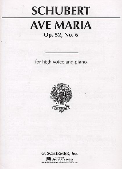 Ave Maria (Voix Élevée En Si Bémol & Piano) - FRANZ SCHUBERT