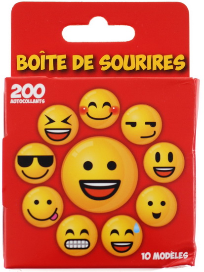 Boîte d&#39;autocollants Sourires (rouge)