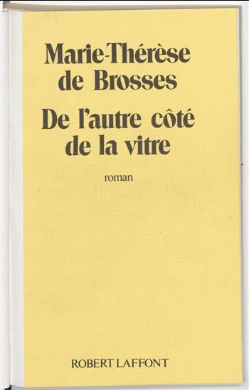 De l'autre côté de la vitre - MARIE-THÉRÈSE DE BROSSES