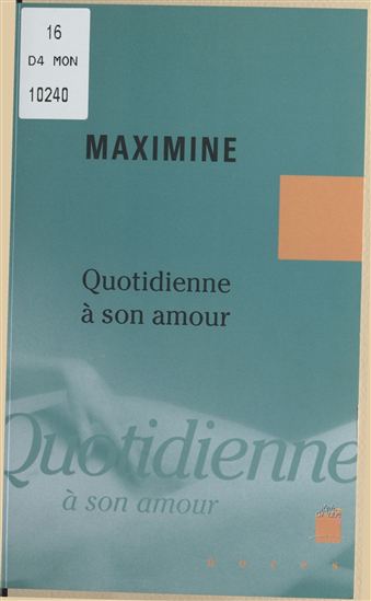Quotidienne à son amour - MAXIMINE