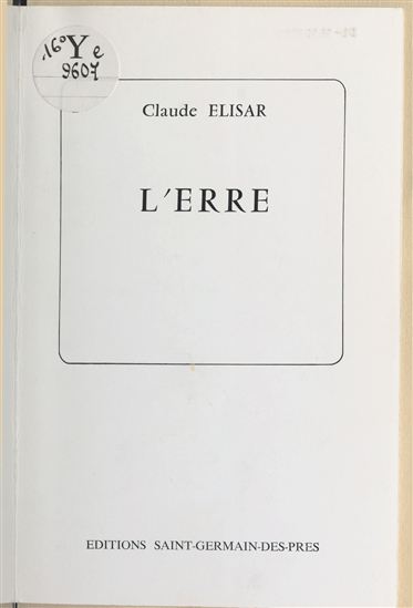 L'erre - CLAUDE ELISAR