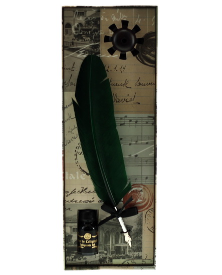 Ensemble de calligraphie plume verte 3pcs
