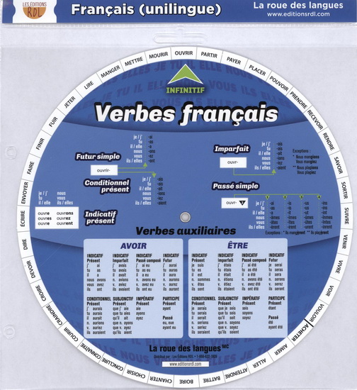 La Roue des verbes français (unilingue) - COLLECTIF