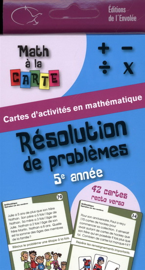 Résolution de problèmes, 5e année : cartes d&#39;activités en mathématique - JIMMY MARCOUX