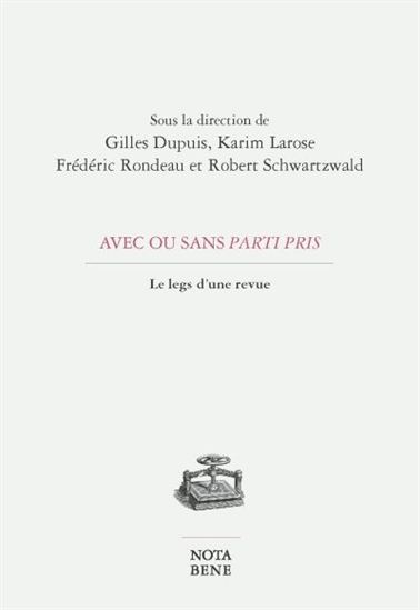 Avec ou sans parti pris - GILLES DUPUIS