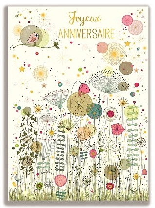 Carte Geante Joyeux Anniversaire Fleurs Des Champs Sacs Cadeaux Et Cartes De Souhaits Books Renaud Bray