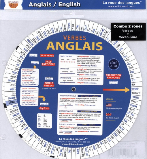 Combo 2 roues : Anglais, verbes + vocabulaire - COLLECTIF
