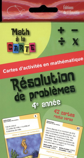 Résolution de problèmes, 4e année : cartes d&#39;activités en mathématique - VALÉRIE HUOT