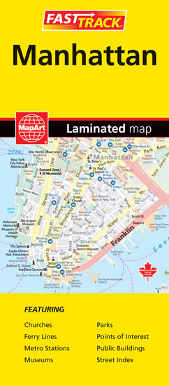 Manhattan Laminated Map (NY) - COLLECTIF