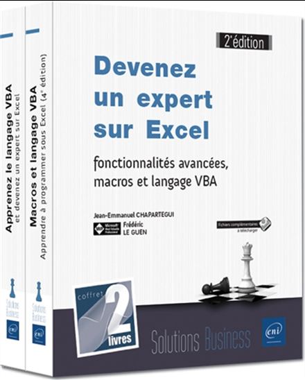 Devenez un expert sur Excel : fonctionnalités avancées, macros et langage VBA Cof. 2 vls - JEAN-EMMANUEL CHAPARTEGUI - FRÉD LE GUEN