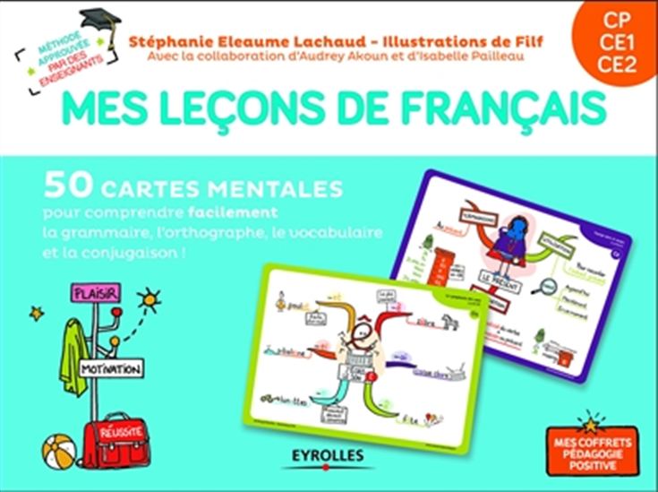 Mes leçons de français CP, CE1, CE2: 50 cartes mentales pour comprendre  facilement la grammaire, l'orthographe, la conjugaison et le vocabulaire. 1